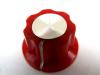 RED ABS SILVER TOP SKIRTED KNOB WITH BRASS SCREW